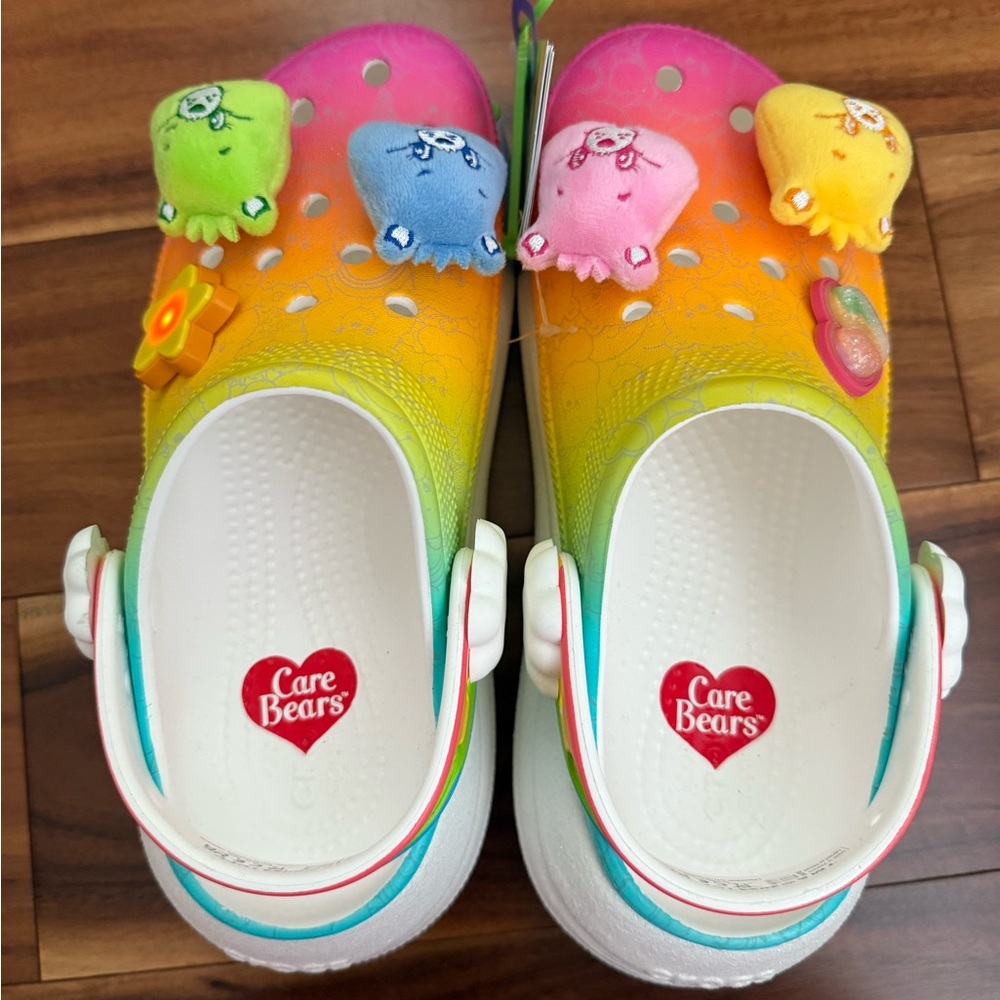 NWT Crocs x Care Bear Crush Light On Shoes W 6 M 4 White Rainbow - Picture 3 of 9